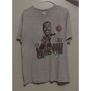 Vintage 90's Single Stitch Salem Karl Malone The Mail Man T shirt Size XL